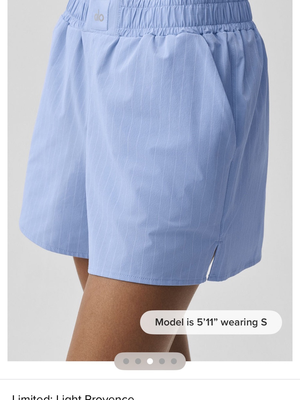 ALO Yoga Light Provence Pinstripe Athletic Shorts